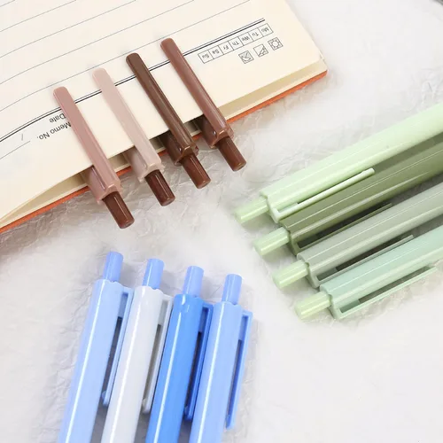 Vista 7 de 8 bolígrafos retráctiles lindos y estéticos, bolígrafos de gel con tinta para escribir con punta fina suave de 0,5 mm, bolígrafos de impresión