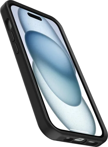 Vista 3 de OtterBox Funda de la serie Symmetry para iPhone 15, iPhone 14 y iPhone 13, color negro, ultra suave, compatible con carga inalámbrica, bordes