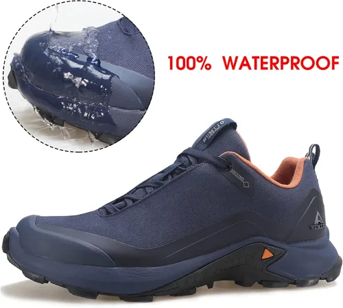Vista 2 de HUMTTO Zapatos de senderismo impermeables para todo terreno, ligeros, transpirables, para senderismo, senderismo, antideslizantes, para exteriores