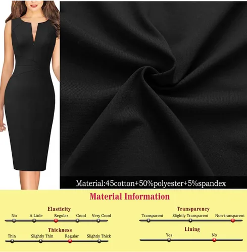 Vista 5 de VFSHOW Vestido ajustado para mujer, con cremallera frontal, para trabajo, negocios, oficina, elegante, profesional, para iglesia, fiesta, vestido