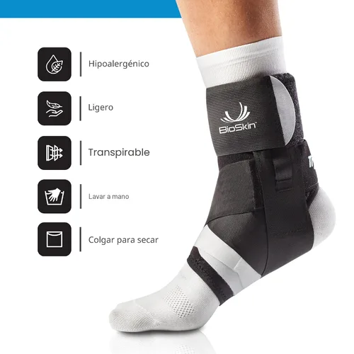 Vista 6 de trilok Tobillera, versátil tobillo apoyo Esguince – de tobillo, Fascitis Plantar, pttd – ligero y hipoalergénico – por Bioskin, M, Negro, 1