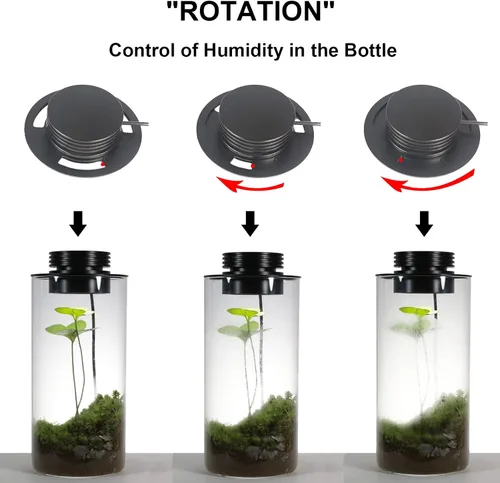 Vista 6 de AREPK Lámpara de cultivo de plantas de terrario de vidrio, para jarrones de hasta 4 pulgadas de diámetro, luz con temporizador de encendido/apagado
