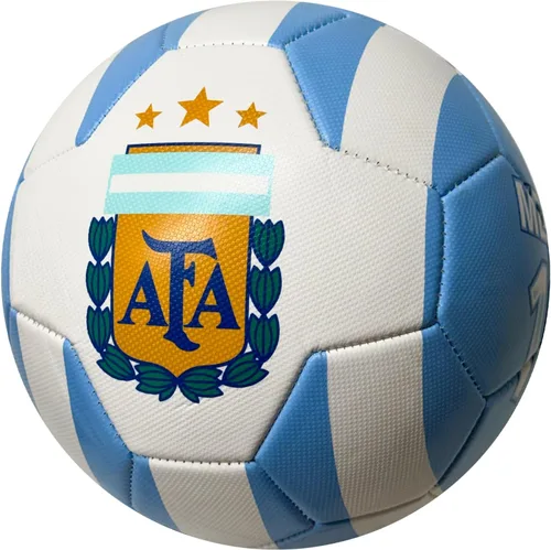 Vista 4 de Icon Sports Balón de fútbol con licencia AFA Messi #10 - Balón de fútbol Argentina azul claro y blanco, tamaños 5, 4 y 2, pelota de recreación