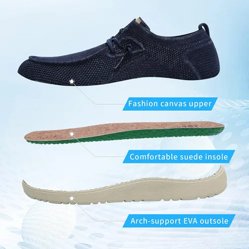Vista 9 de 1TAZERO Zapatos casuales para hombre con plantillas de soporte de arco, mocasines para fascitis plantar