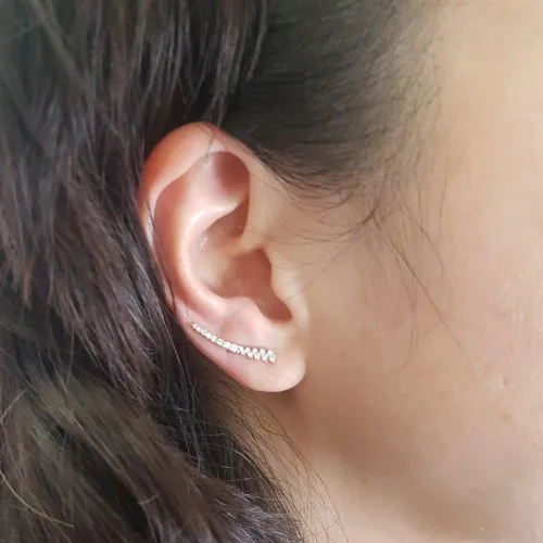 Vista 6 de Dazzlingrock Collection - Pendientes redondos para mujer 030 quilates oro de 14 quilates diamantes blancos