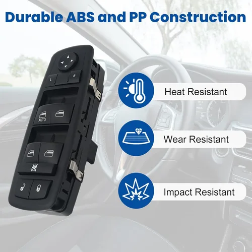 Vista 5 de Interruptor de ventana Master Power compatible con Dodge Journey 2011-2016, controlador lateral del conductor de 8+13 pines, carcasa ABS/PP