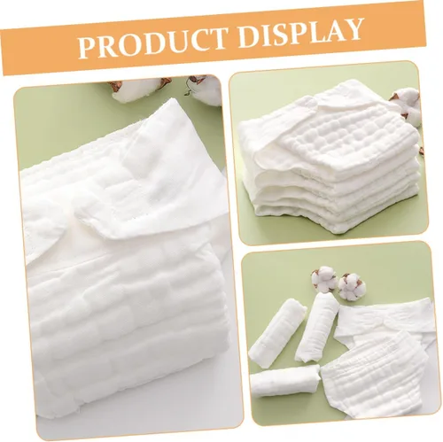 Vista 7 de ERINGOGO 5pcs Soft Cotton Reusable Nappy Liners for Boy Girl Washable Incontinence Diaper Inserts Breathable Absorbent Cloth Pad for Months