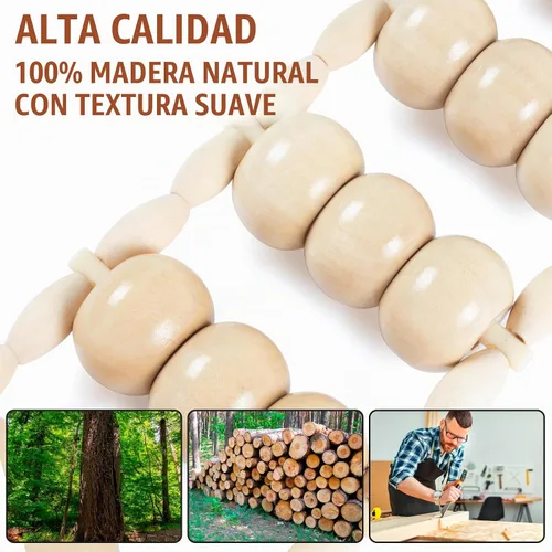 Vista 6 de KintKita Herramientas de masaje de terapia de madera, herramienta de cuerda de rodillo de masaje de madera, kit de maderoterapia, masajeador