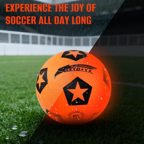 Vista 7 de Balón de fútbol iluminado, pelota de fútbol que brilla en la oscuridad con LED, juegos de equipo deportivo nocturno de tamaño 5, regalos