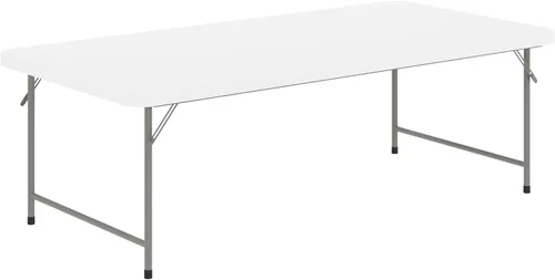 Vista 3 de EMMA + OLIVER Mesa de actividades plegable de plástico blanco granito para niños de 4.93 pies - Mesa de juego