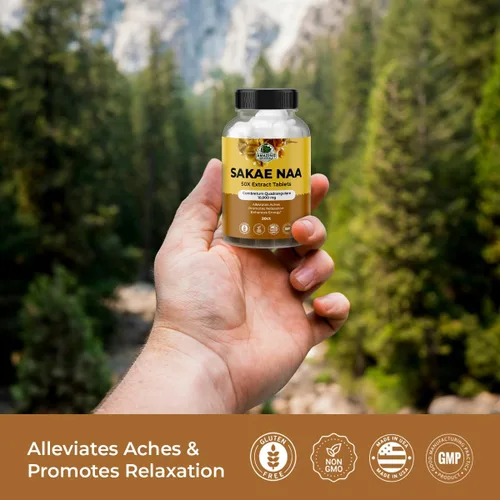 Vista 4 de Amazing Botanicals Sakae Naa 50X - Tabletas de extracto de alta potencia de 200 mg por porción - Combretum Quadrangulare - Promueve la relajación