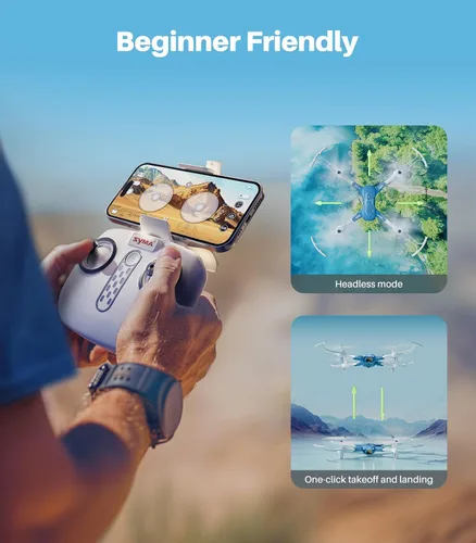 Vista 5 de SYMA Dron con cámara 1080P HD FPV plegable para niños y adultos, juguetes cuadricóptero con posicionamiento de flujo óptico, lente ajustable 90°