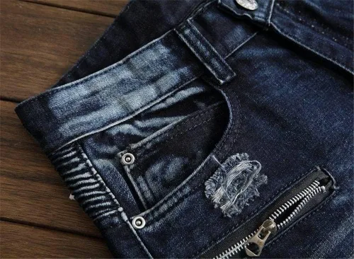 Vista 8 de AITITIA Jeans de corte recto lavado con cremallera para hombre