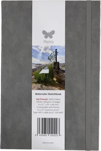 Vista 12 de Pleinly Cuaderno de bocetos de acuarela 100% algodón, prensa en frío, 8 x 12 pulgadas, grande, 140 libras (10.58 oz/m²), 26 hojas de retrato, papel