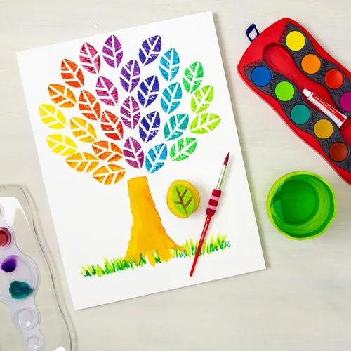 Vista 6 de Faber-Castell Juego de pinceles de pintura de agarre suave, pinceles de pintura para niños, 4 pinceles surtidos para acuarela y pintura al temple