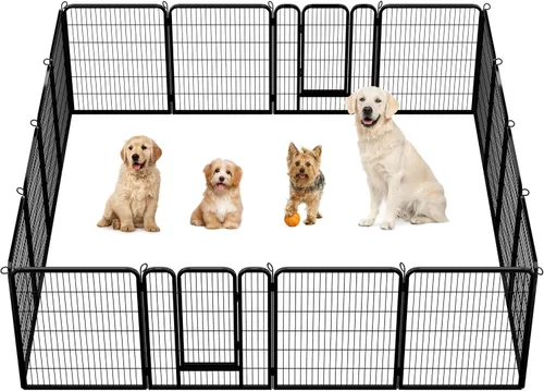 Vista 35 de Yaheetech Corralito para perros, 24 pulgadas, 2 paneles, corral para perros para interiores, resistente, corral de ejercicio para cachorros, valla