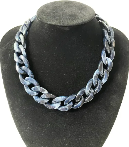 Vista 2 de Conjunto de joyas de collar y gargantilla de acrílico simple para mujer, Plástico, No es una piedra preciosa