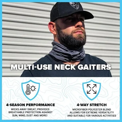 Vista 3 de S A Company 5 Pack UV Face Shield Multipurpose Protector Neck Gaiter Elastic Face Mask Patriotic Design for Men and Women