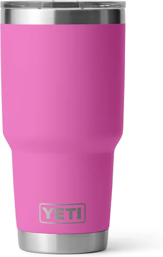 Vista 30 de YETI Rambler - Vaso de 30 oz, acero inoxidable, aislado al vacío con tapa MagSlider, color carmesí Amarillo