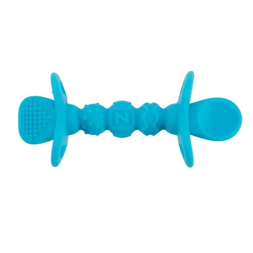 Vista 2 de Nuby Dipeez - Cucharas y cucharas de silicona 2 en 1 para autoalimentación, paquete de 2, utensilios para niños pequeños con asas de fácil agarre