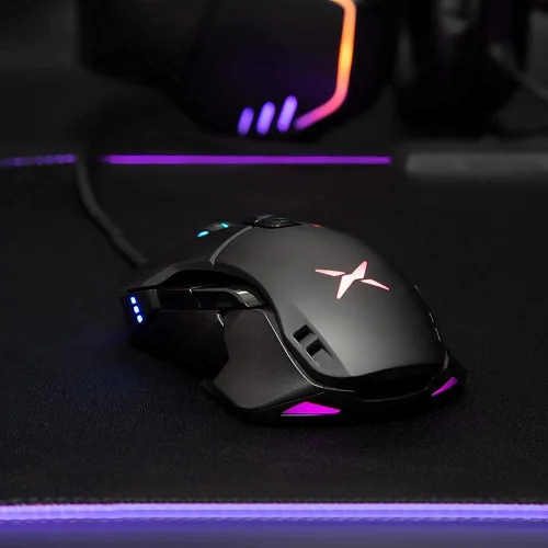 Vista 7 de DeLUX Mouse ergonómico inalámbrico para juegos con sensor PAW335 100 a 16000 DPI básicos personalizados batería recargable de 50 horas 7 botones