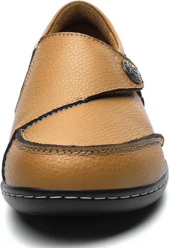 Vista 7 de Geoeleph Mocasines casuales para mujer, cómodos y cómodos para caminar, mocasines de cuero para conducir