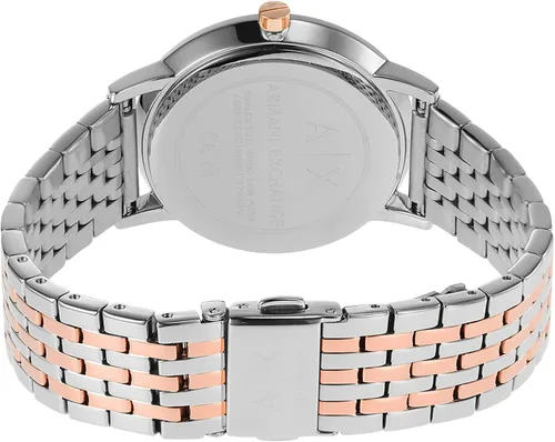 Vista 3 de Armani Exchange AX - Reloj de tres manecillas para mujer con correa de acero inoxidable o cuero