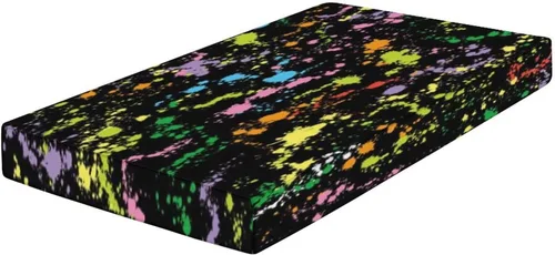 Vista 3 de Sábana decorativa para cuna, de microfibra colorida y sedosa, para colchón de niños pequeños, 28 x 52 x 9 pulgadas, diseño de fondo de pintura