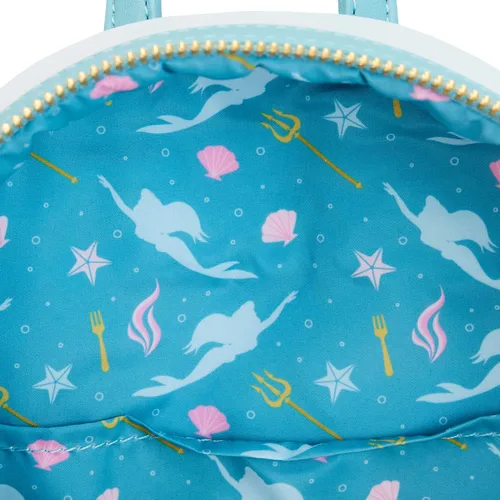 Vista 6 de Loungefly Mini mochila de regalo de Triton de The Little Mermaid, Multi, Bolso de hombro de doble correa