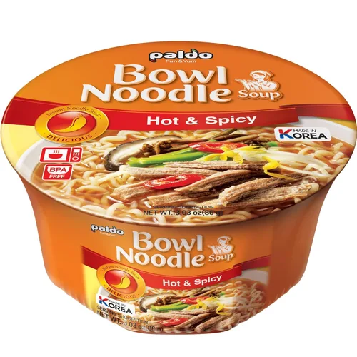 Vista 8 de Paldo Fun & Yum - Tazón de sopa de fideos instantáneos con caldo con sabor a pollo, paquete de 12, el mejor Ramyun coreano de estilo oriental