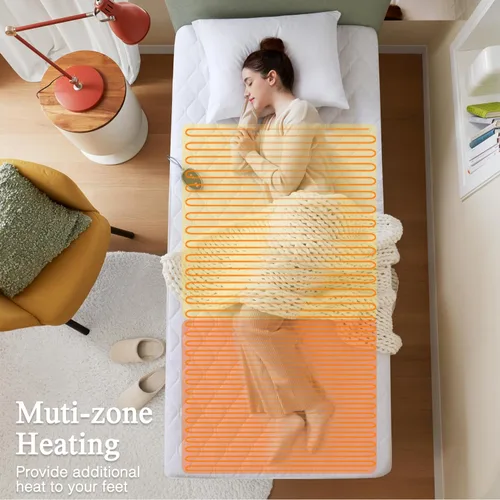 Vista 4 de Beautyrest - Funda calefactable para colchón de mezcla de algodón con tecnología de confort seguro - Funda eléctrica acolchada de lujo con bolsillo
