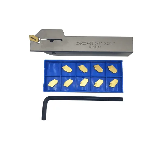 Vista 11 de 1/2" 3/8" Juego de soporte de ranurado y separación para torno indexable con 10 piezas de insertos de carburo de corte GTN- SP200 para herramienta
