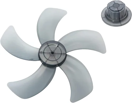 Vista 8 de Hoja de ventilador silenciosa de plástico universal con cubierta de tuerca de repuesto para ventilador de pie ventilador de mesa gris #3 10 pulgadas