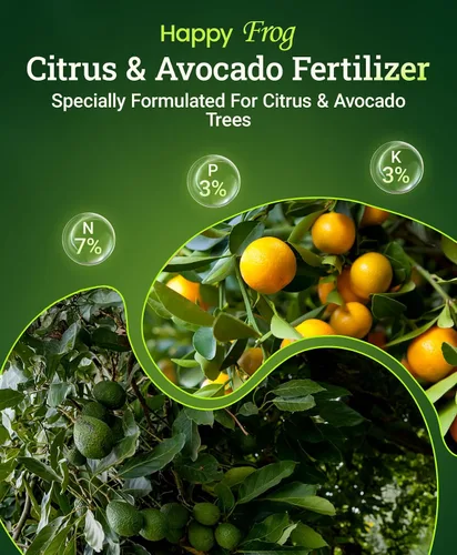 Vista 2 de FoxFarm Happy Frog - Fertilizante de cítricos y aguacate, con certificación OMRI, nitrógeno de liberación lenta, calcio y azufre para árboles