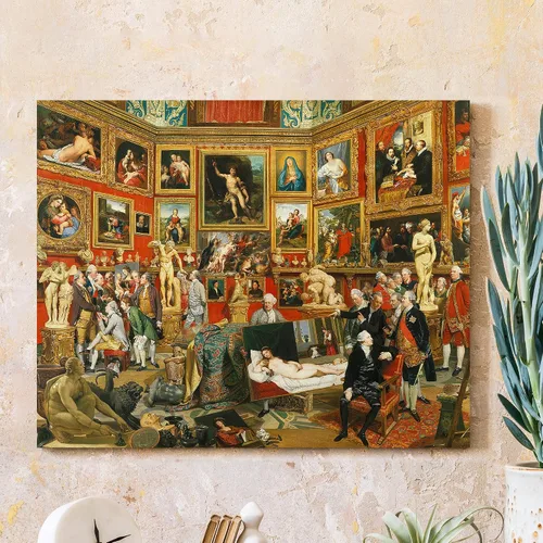 Vista 44 de Anunciación de Leonardo da Vinci Reproducciones de arte clásico, impresiones en lienzo giclée para decoración del hogar, 16 x 30 pulgadas