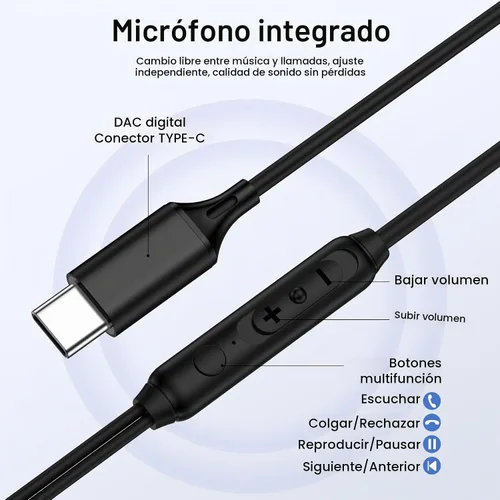 Vista 4 de Auriculares Samsung con cable USB C para Samsung Galaxy S26 Ultra A37 A36 Negro