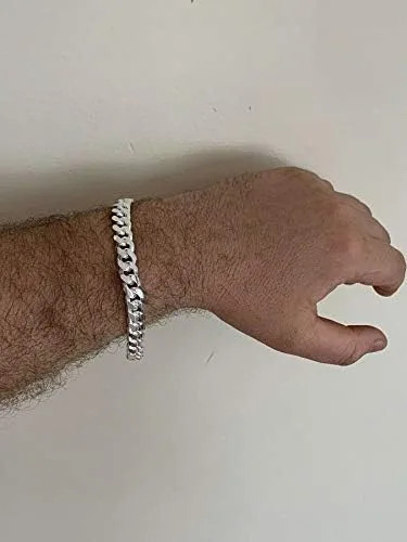 Vista 4 de Harlembling Pulsera de eslabones cubanos Miami de plata de ley 925 0197in 0236in 0315in 0394in 0472in 7 - 9 pulgadas fabricado en Italia para hombre