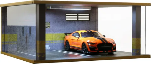 Vista 7 de Vitrina de coche modelo a escala 1/18 – vitrina de garaje de coche 1:18 con cubierta de acrílico transparente e iluminación LED para automóviles
