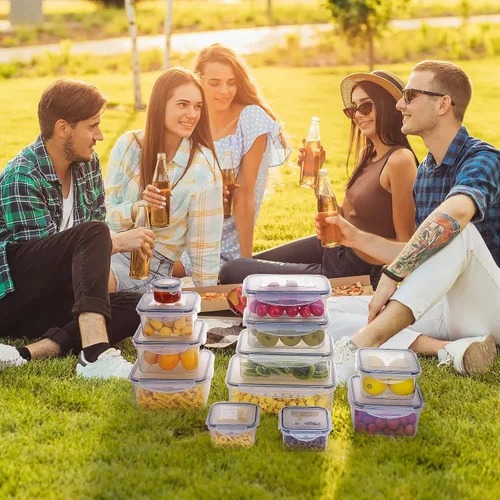 Vista 7 de 34 recipientes de almacenamiento de alimentos con tapas herméticas