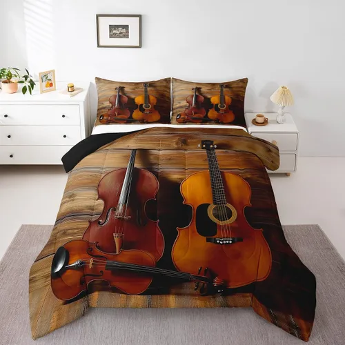 Vista 38 de Juego de ropa de cama rústica de granja color verde azulado con puerta de granero de madera, edredón de plumas tamaño Queen, decoración occidental