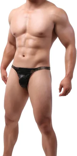 Vista 3 de MuscleMate 2022 Hot - Tanga para hombre, tanga brillante adornada con purpurina, ropa interior para hombre