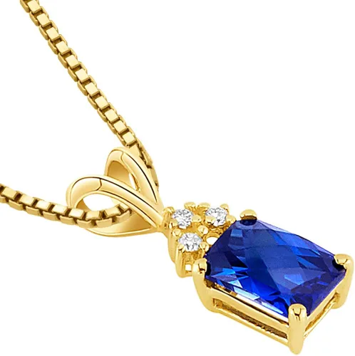 Vista 2 de Peora Colgante de oro de 14 quilates para mujer con diamantes, delicado solitario de corte radiante de 0.276 x 0.197in en piedras preciosas
