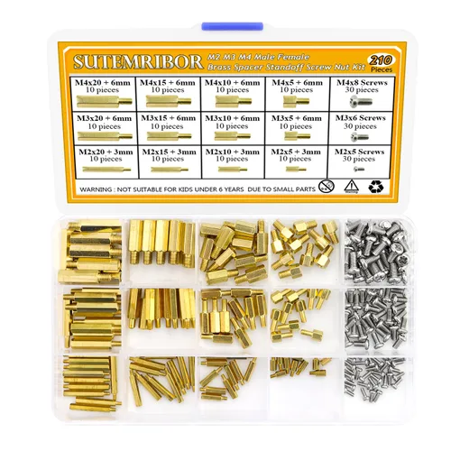 Vista 3 de 420PCS M2 M3 M4 Macho Hembra Hex Latón Espaciador Separador Tornillo Tuerca Surtido Kit