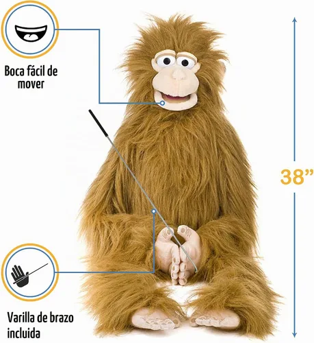 Vista 3 de Mono tonto de 38 pulgadas, cintura envolvente, marioneta estilo ventrílocuo