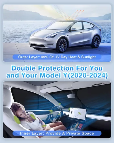 Vista 3 de Persianas ultragruesas para Tesla Model Y 2020-2024 (no aptas para junior), accesorios para el modelo Y, cubierta de ventana lateral, ventanilla