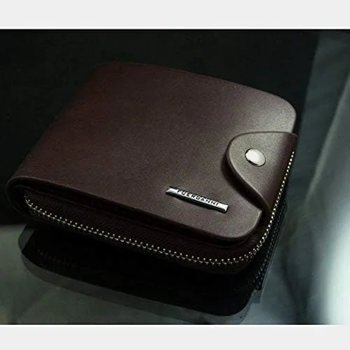 Vista 3 de Encantador bolso de cuero plegable para hombre con cremallera