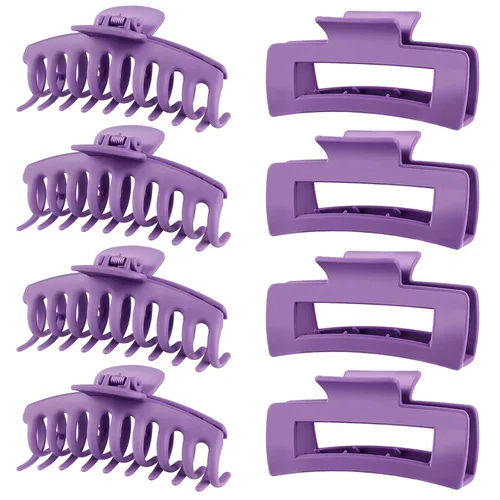 Vista 16 de TOCESS Paquete de 8 pinzas grandes para el cabello para mujer, pinzas grandes para cabello fino y grueso, rizado, agarre fuerte de los años 90, 4.33