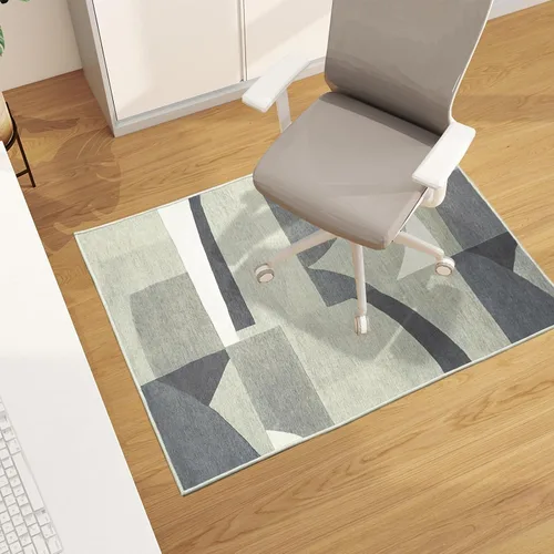 Vista 10 de Tapete para silla de oficina para suelo de madera dura, 48"x36" tapete protector de escritorio de computadora de fácil deslizamiento para silla Hoja