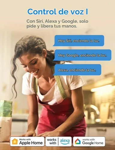 Vista 5 de meross Interruptor de luz inteligente compatible con Apple HomeKit, Siri, Alexa, Google Assistant y SmartThings, interruptor de luz Wi-Fi de 2.4