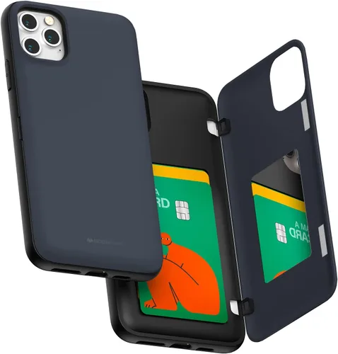 Vista 10 de GOOSPERY Parachoques magnético para puerta compatible con iPhone 11 Pro Max, tarjetero tipo cartera, cierre automático, protección de doble capa